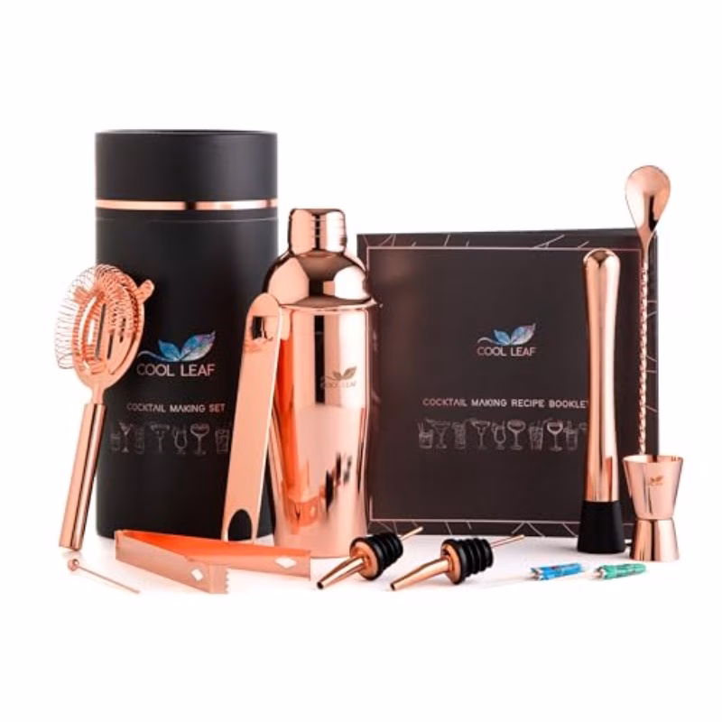 14pcs cocktail making kit with golden shaker bar accessories and more ideal gift for christmas or birthday your own gin cocktails at for home or pub premium gift set for men and women