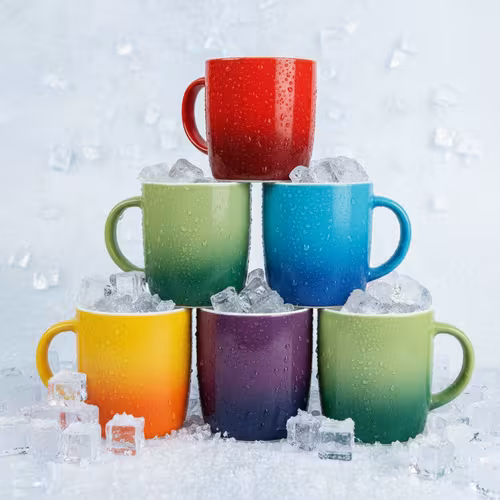 6 pack ow stoneware mugs 350ml colourful tea cups dishwasher microwave safe
