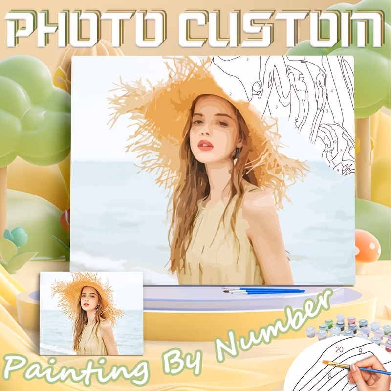 professional art use tailored professional artwork featuring 2d flat printing custom image paint by numbers kit personalized photo painting by numbers gift custom pet portrait without a frame