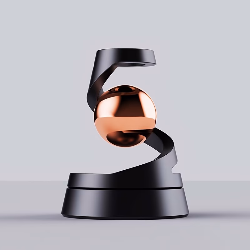 kinetic desk toy with visual illusion effect manual spinning sphere metal ornament stress relief kinetic art for office home decor modern minimalist desk ornament