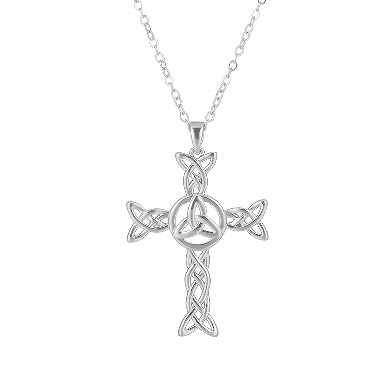 925 sterling silver celtic knot cross pendant necklace spiral necklace pendant x necklace suitable for valentines day halloween anniversary festivals special occasions boutique gift box
