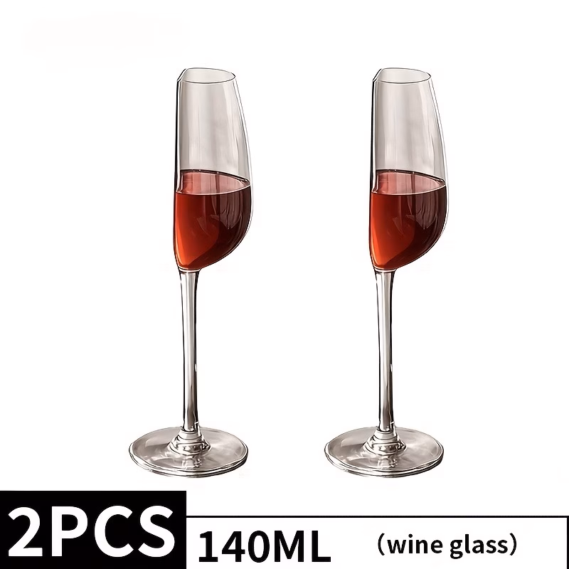 1 2pcs crystal glass half round wine glass 140 ml 4 7 oz stemmed cocktail and coupe clear goblet for parties festivals and special occasions holiday gift glassware elegant wine glasses crystal glasswa
