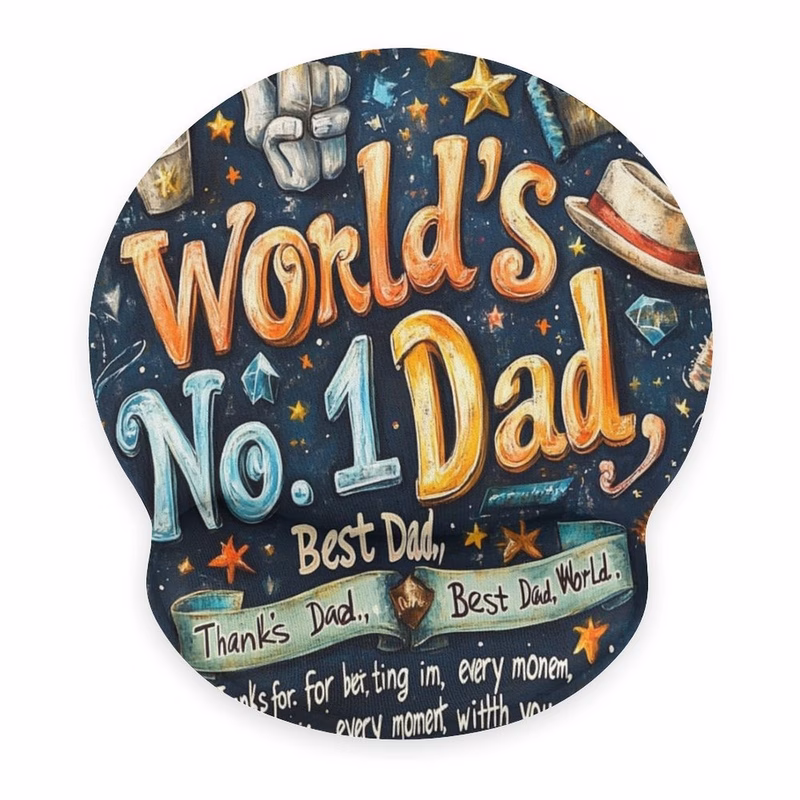 worlds no 1 dad themed ergonomic wrist rest mouse pad non slip gaming office desk mat with wrist support dad gift for fathers day computer laptop dads 1 design