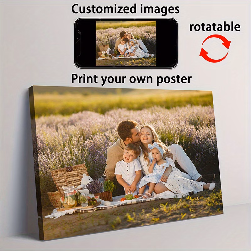 1 photo canvas print personalized family photo gift with your own image via smartphone app or computer wrapped canvas frame with edges christmas home decor year round display custom holiday picture fo