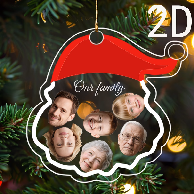 2d flat custom 2d acrylic decorations with christmas themed character portraits fun and quirky beautiful ornaments christmas tree perfect as family gifts or christmas presents
