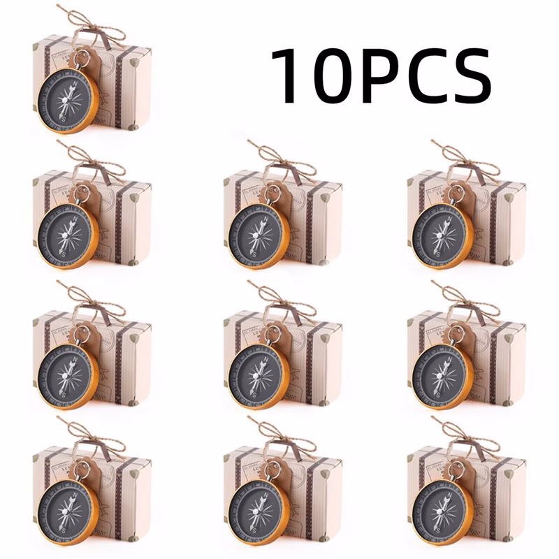 gift for her him 10pcs mini suitcase with compass wedding party favor gift box set