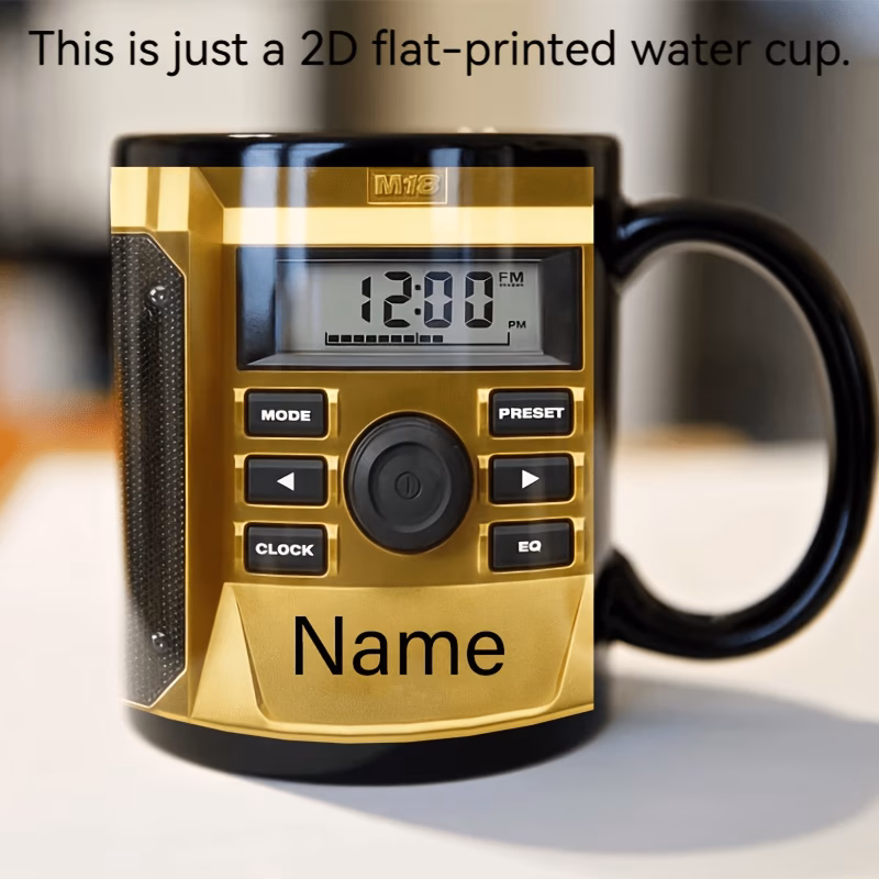 1pc 11 ounce custom name golden radio themed mug with 2 personalized name customization coffee tea cup elegant golden coated mug suitable for home office parties birthday valentines day fathers day gi