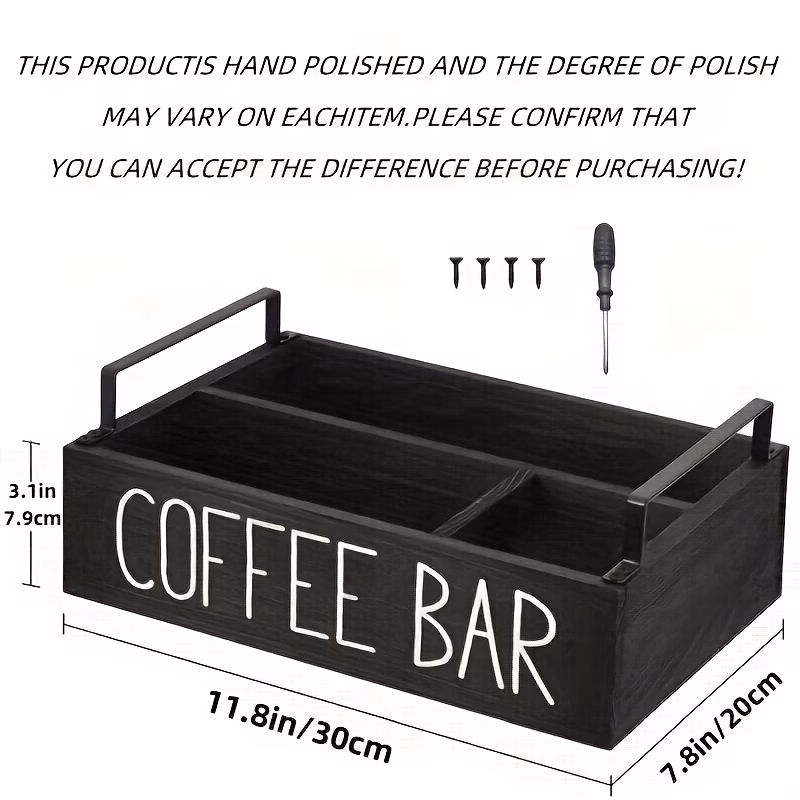 shaxixi wood coffee bar organizer caddy with shelf rustic farmhouse storage shelf suitable for coffee station countertop shelf for coffee maker cups sugar spices wood caddy for cafe dining room decor