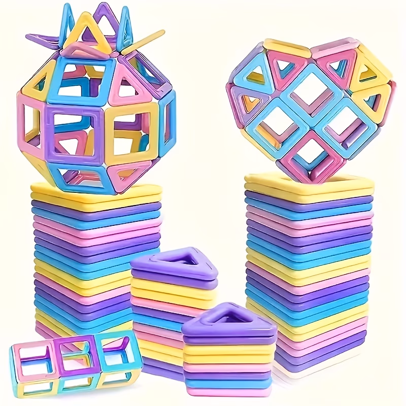 1 set large macaron magnetic designer building blocks educational magnet blocks for kids random colors ideal for christmas stocking fillers