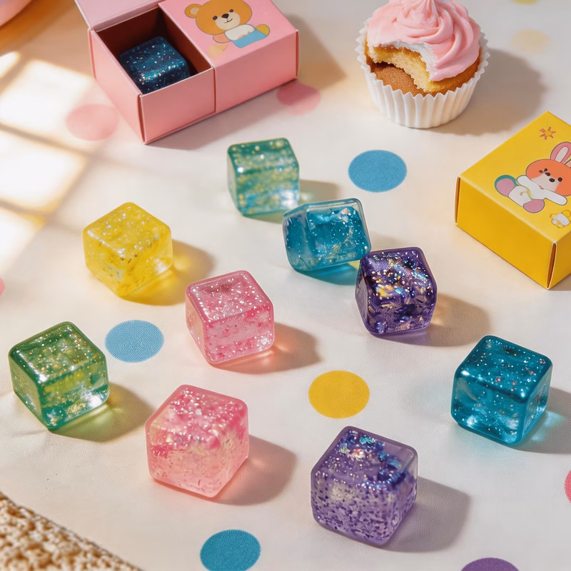 gift for her him 5 10pcs mini golden powder square ice cubes multi item party favor packs sensory toys fingertip toys soft squeeze balls suitable for party gifts birthday presents christmas stocking f