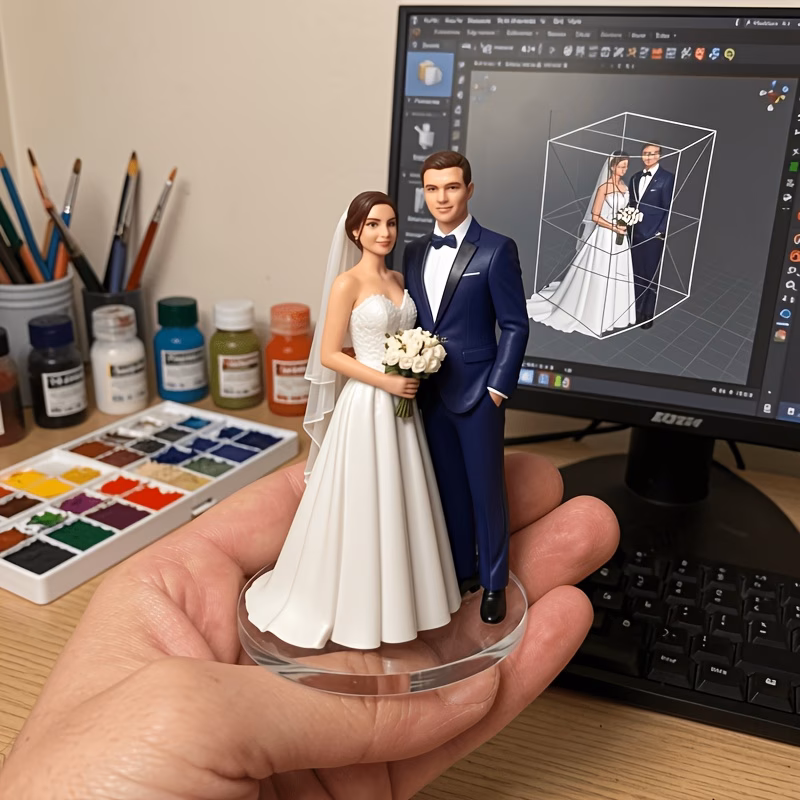 1 1 scale custom figure create a personalized 3d model using your own photos or clothing hand painted collectible wedding birthday and graduation gifts desktop ornament and couples keepsake 10 01cm fu