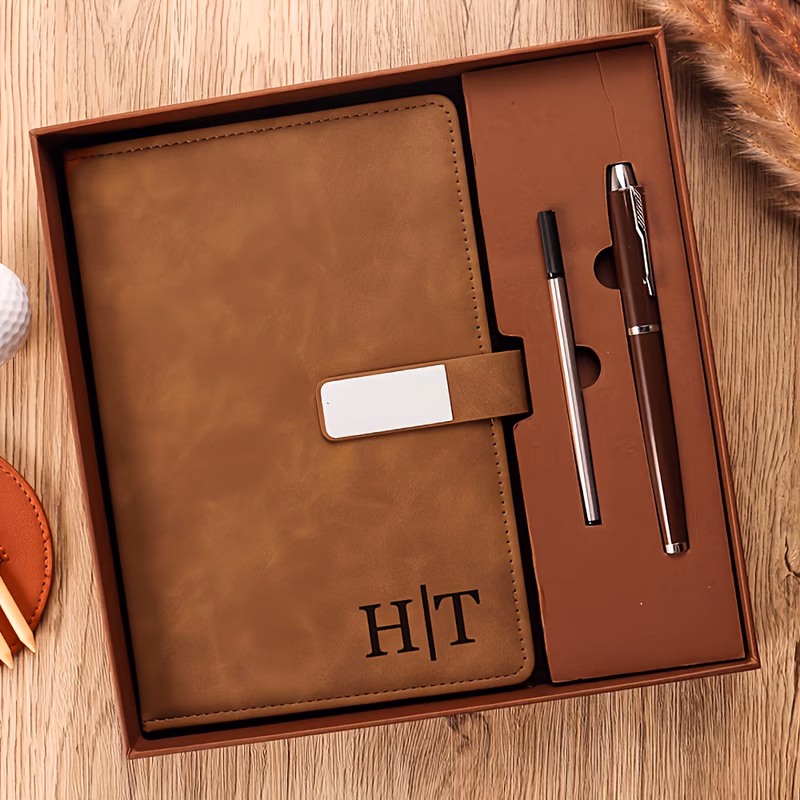 customized carved notebook leather notebook set year end thank you gift customized graduation gift gift