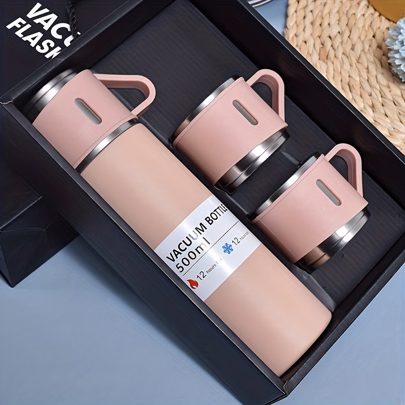 stainless steel vacuum set insulated thermal mug 500ml 16 9oz drinks hot or cold with bonus cup for office supplies