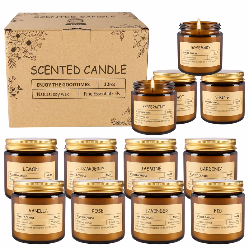 12pcs scented candles high quality soy wax with scents of rose lavender etc retro and candles suitable for valentines day weddings friends ladies men colleagues and birthday gifts