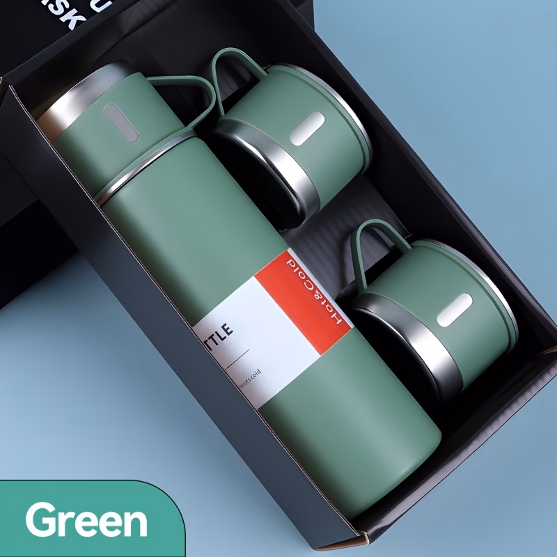 1set thermal mug 500ml 16 9oz stainless steel vacuum insulated bottle with cup for coffee hot drink and cold drink water back to school supplies