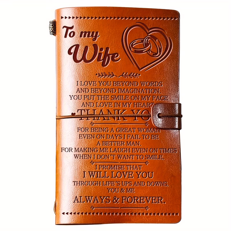 1pc wife gifts from husband to my wife faux leather journal 140 pages wife refillable writing journal anniversary wedding christmas gifts for wife from husband romantic gifts for her