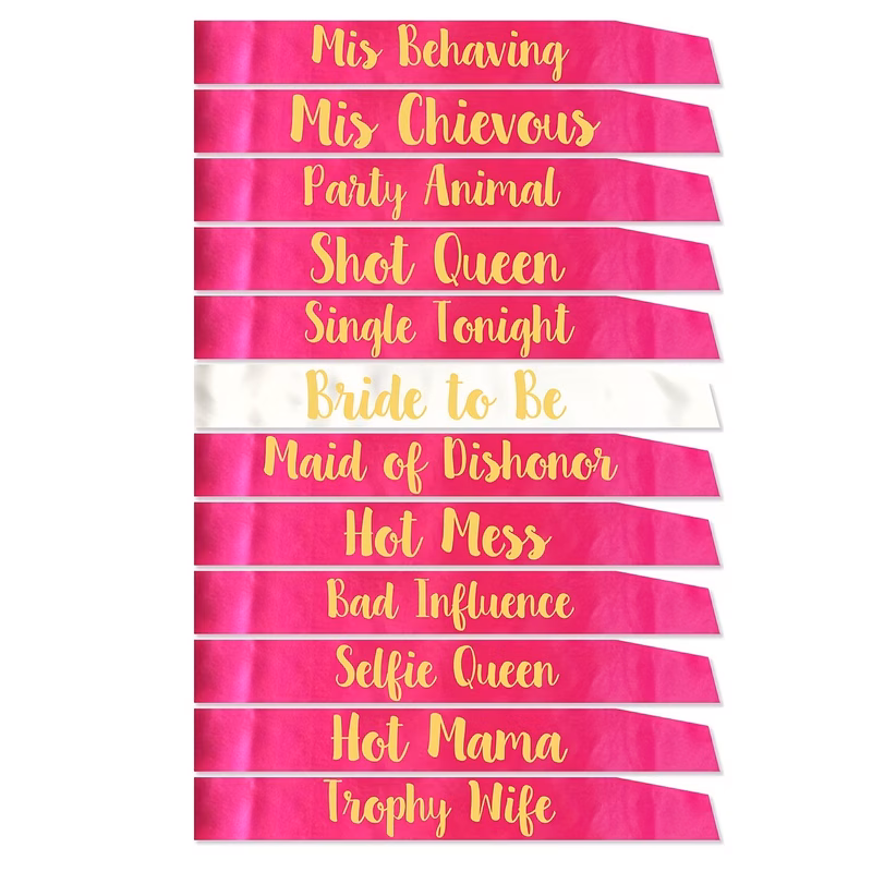 gift for her him 12 pack bachelorette party decorations bride to be sash unique bride bridesmaid sashes for bachelorette wedding bridal party supplies