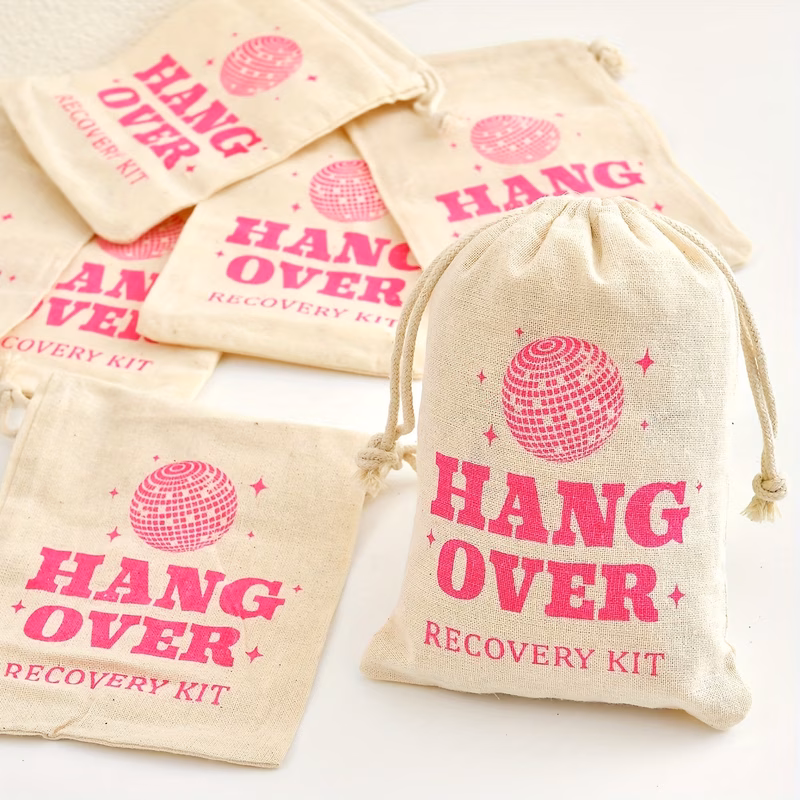 gift for her him 6pcs burlap bag first aid pouch suitable for bachelor bachelorette party supplies