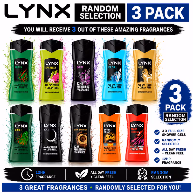mens shower gel 3 pack of 3 full size body fresh long lasting fragrance