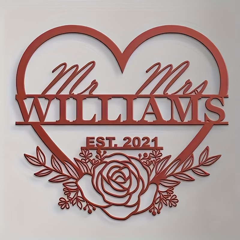 1pc customizable name and date commemorative wall decor customizable wedding name anniversary and housewarming gift no electricity or battery required suitable for christmas valentines day mothers day