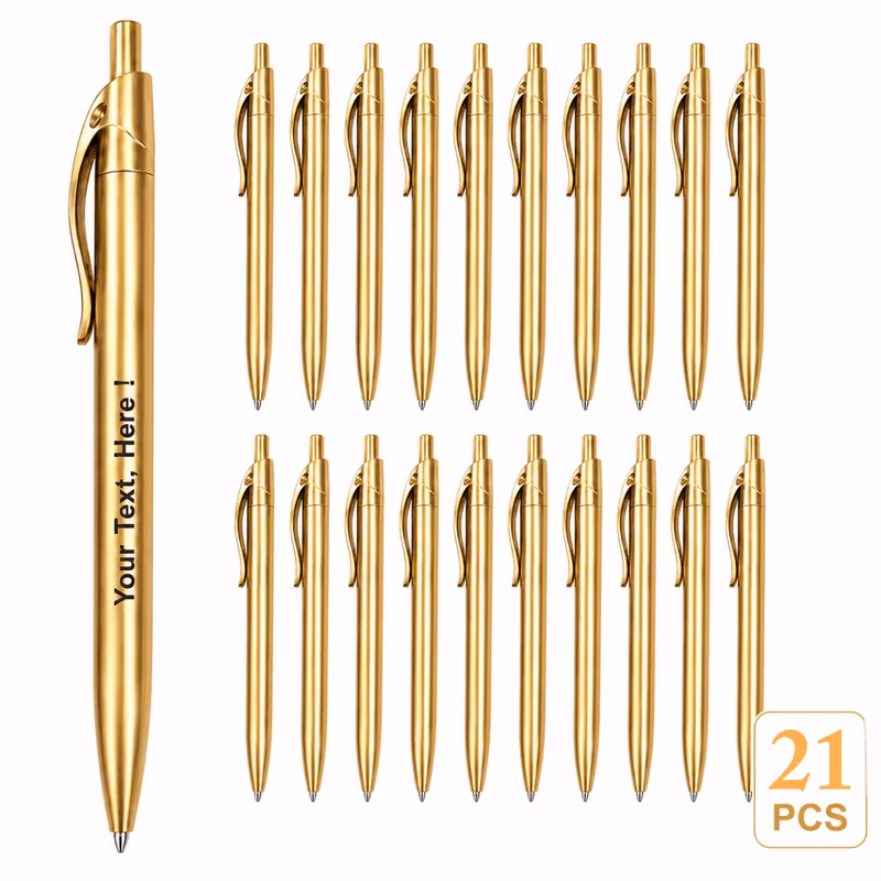 custom 21pcs luxury plastic ballpoint pen set smooth writing with laser engraved custom text an for wedding bridal shower valentines day easter christmas and back to school gifts