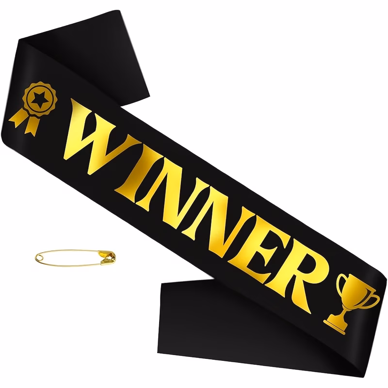 1pc sash with black satin sash celebrate in style at parties contests sporting events and competitions beauty pageant golden sashes party decorations