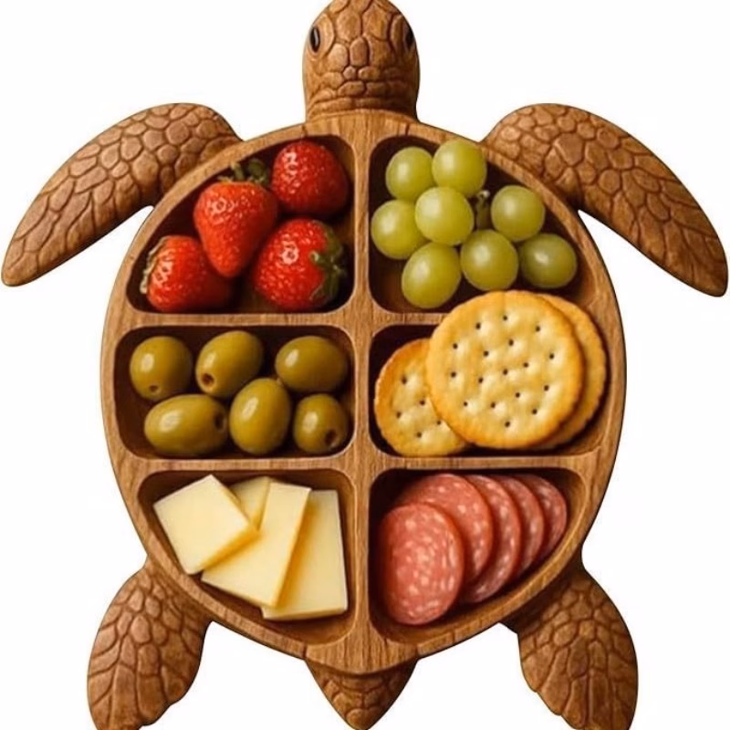 sea turtle marine theme charcuterie board wood serving platter with sea tentacle design for cheese meat seafood display nautical decor housewarming gift tray non