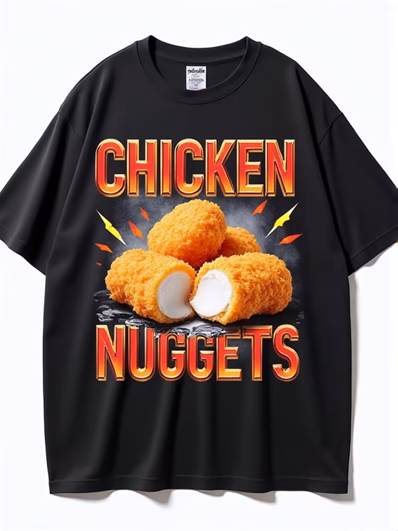 men women humorous fried chicken bar chart t shirt 3d text smoky bar round neck casual streetwear suitable for gifts machine washable for wear