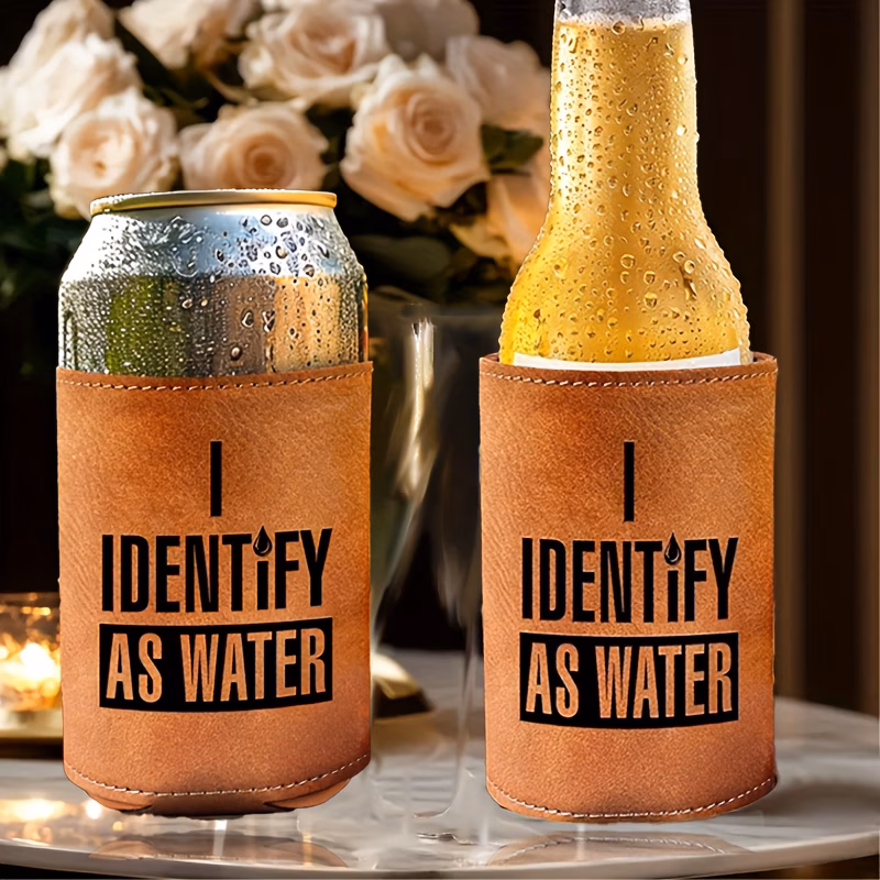 faux leather beverage for beer glasses and cans insulated reusable sleeves heat resistant bar utensil accessories ideal gifts for fathers and men