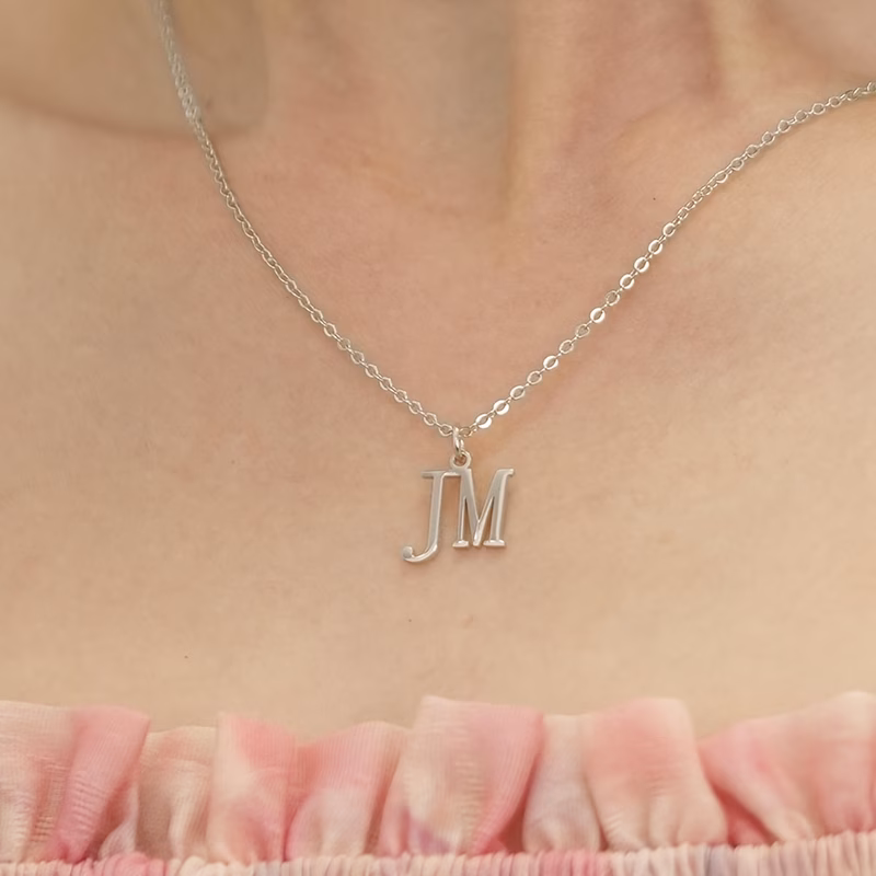 personalized letter interlocking necklace meaningful jewelry gift for couples custom jewelry 18k golden plated 304l stainless steel exquisite chain gift custom jewelry for family emotional value gift