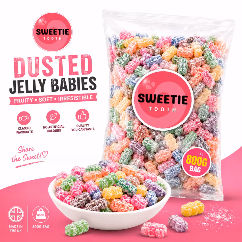 800g classic sweets traditional soft baby shaped fruit sweets old fashioned party bag fillers wedding favours birthday treats christmas stocking stuffers tooth