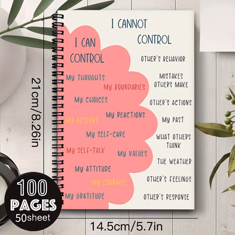 1pc a5 personal organizers notebook 100 page 14 5 14 5 5 7x8 26 inch 100 page 2d flat design daily self care journal for managing ideal for mental wellness tracking great gift for relax d