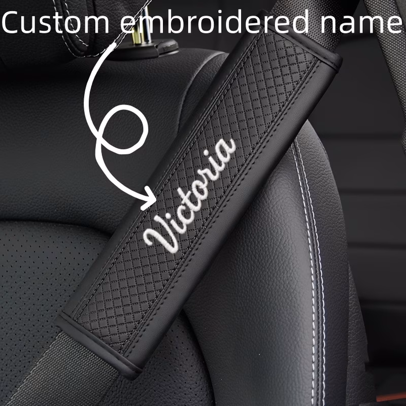 custom embroidered 1pc car seat belt cover shoulder pad enhancing safety