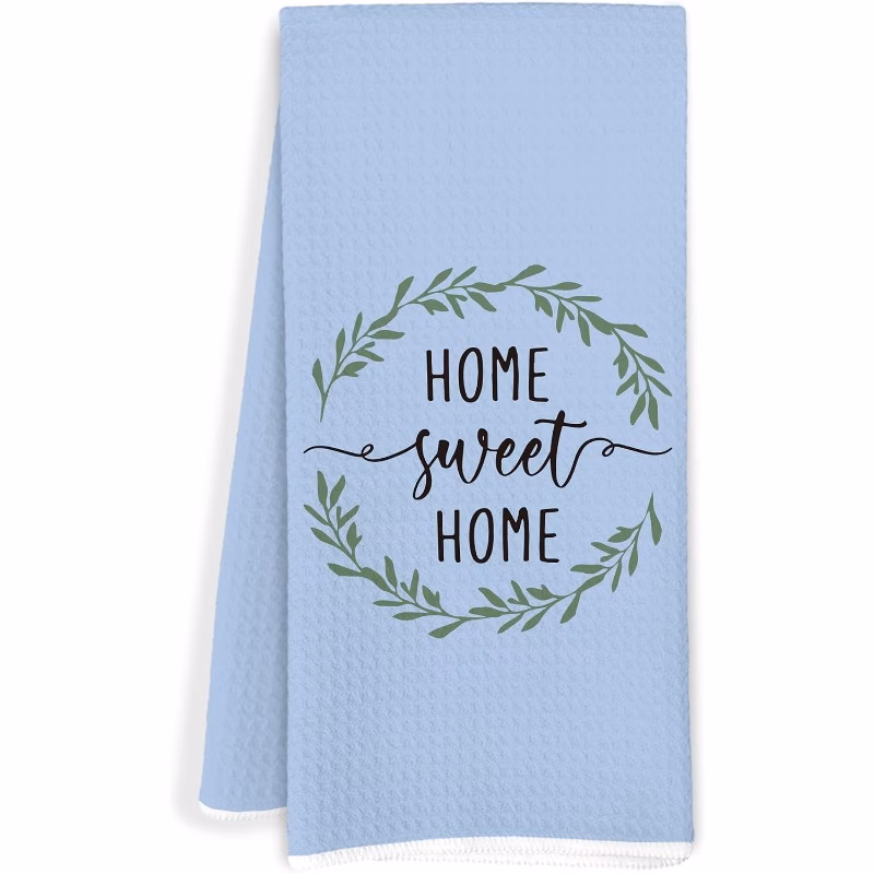 1pc Light Sweet Home Kitchen Towel Suitable for New , Decorative Dish & Hand Towels with Modern Housewarming Gift, Machine Washable Tea Towel for Bathroom, Dishcloth for Housewarming Decor