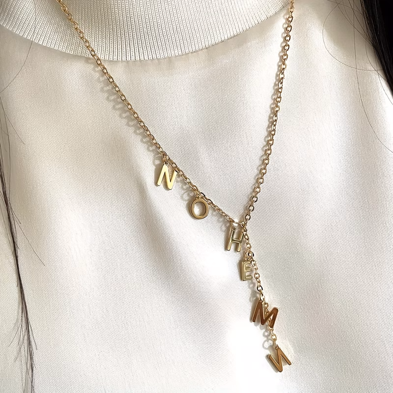 personalized 18k gold plated initial pendant customizable with 1 8 initials a unique gift for couples stainless steel custom necklace