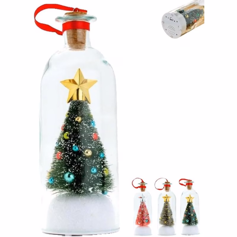 ornament with a recordable voice a bottle featuring a snowy scene christmas for home decoration
