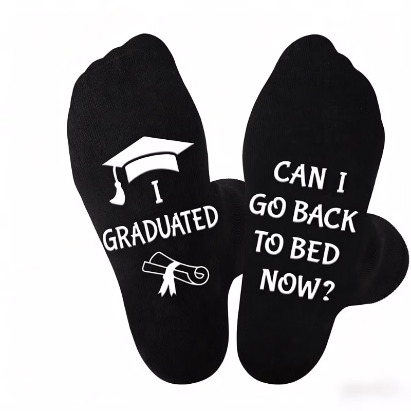 1 pair womens mens graduation socks graduation gift comfortable breathable calf socks unisex soft warm socks suitable for and outdoor sports premium birthday and thanksgiving gift ideal for