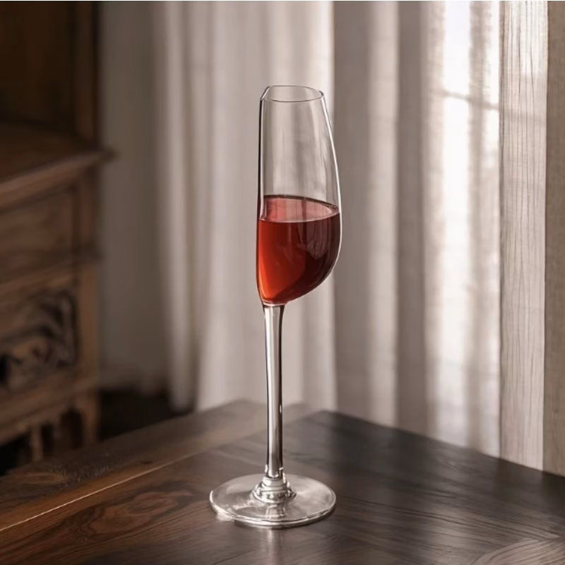 1 2pcs novelty wine glass european style half red wine and glasses with unique semi circular cup high suitable for home gathering party photo taking
