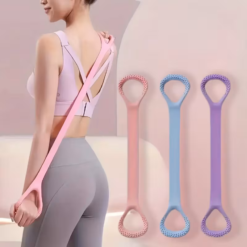 1 3 5pcs random color 8 shaped silicone yoga bands high quality non slip bands back waist and arm workouts designed home gym multifunctional exercise with and soft