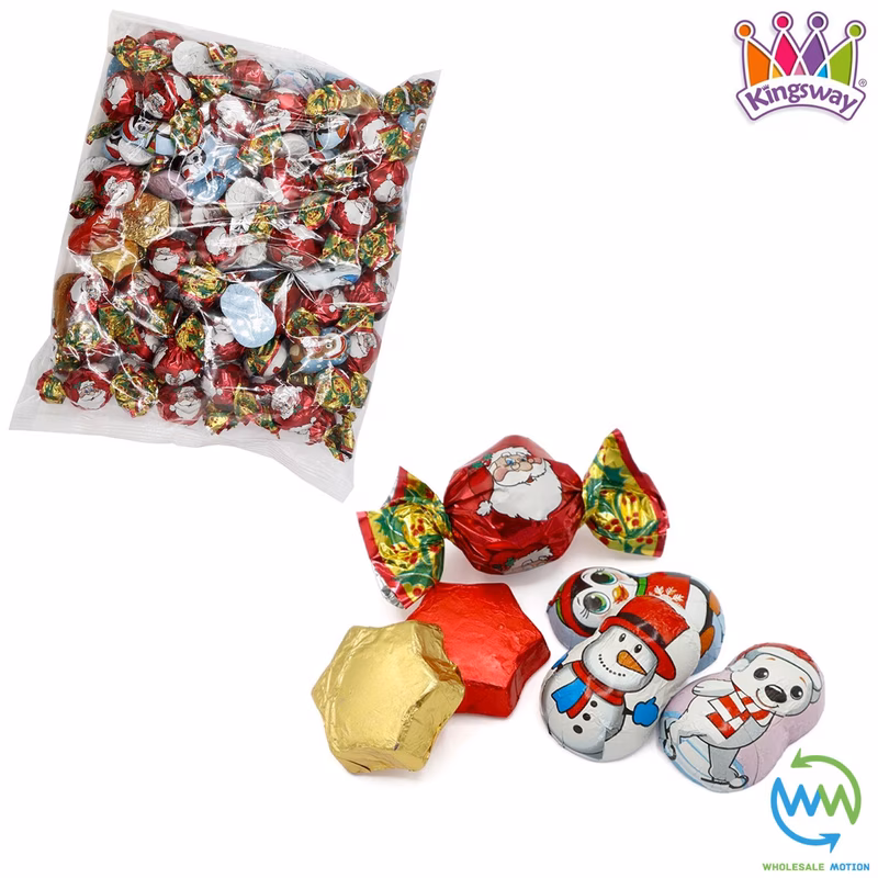 christmas assortment foiled christmas gift stocking filler individual wrapped santa snowman milky creme filling