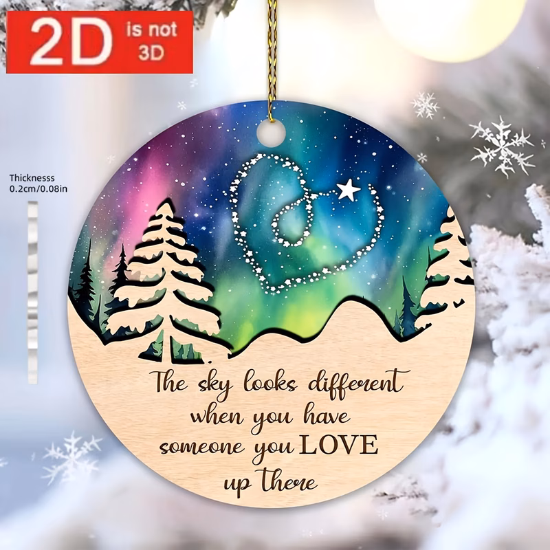 2d flat a 2d acrylic hyturle christmas ornament commemorating a lost a decoration a christmas tree memorial ornament a a gift to console who have lost their mother or father