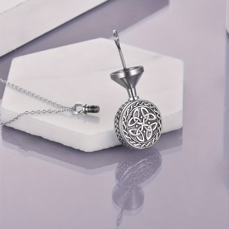 celtic knot sterling silvery ashes pendant memorial keepsake jewellery gifts for women men celtic urn gift elegant pendant durable necklace gift memorial