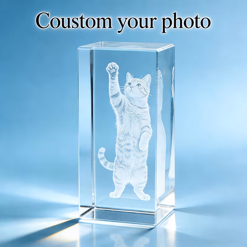 customize your own statue ornament 3d laser engraved photo for home decor personalized engraved portrait statue waterproof crystal keepsake desktop ornament for easter weddings valentines day birthday
