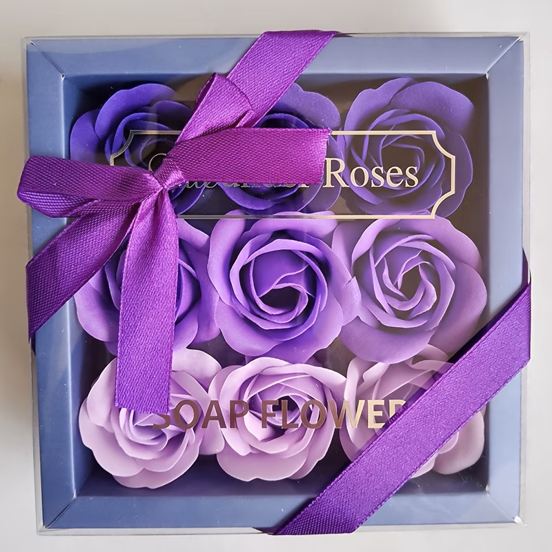gift for her him 9pcs rose soap flower gift box christmas present mothers day valentines day gift box wedding housewarming souvenir event small gift