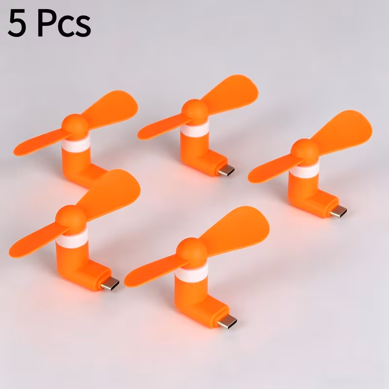 5pcs type c interface portable mini fan handheld and desktop dual use quiet design 6 color options suitable for and other connects to phone type c port a thoughtful and practical small gift