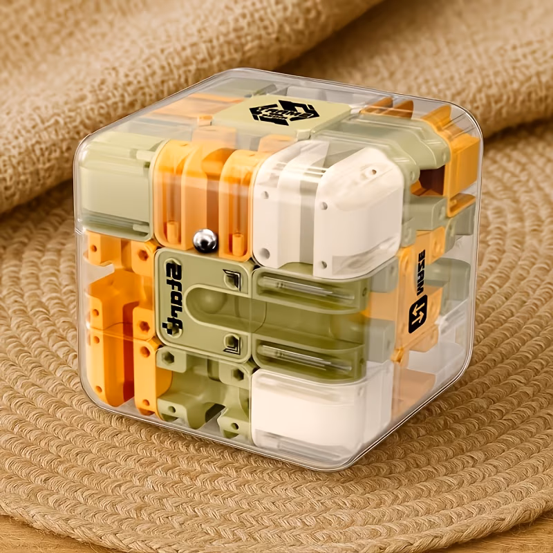 3d maze puzzle cube multicolor with rolling beads color unlock challenge suitable for birthday christmas easter gifts random color