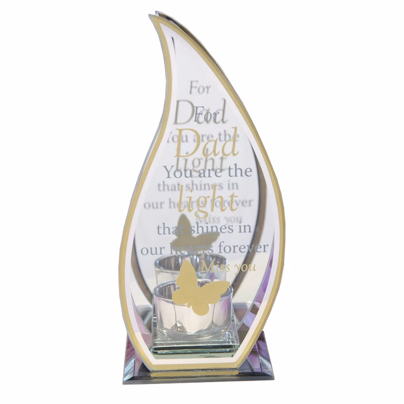 memorial tealight candle holder with 1 candle dad
