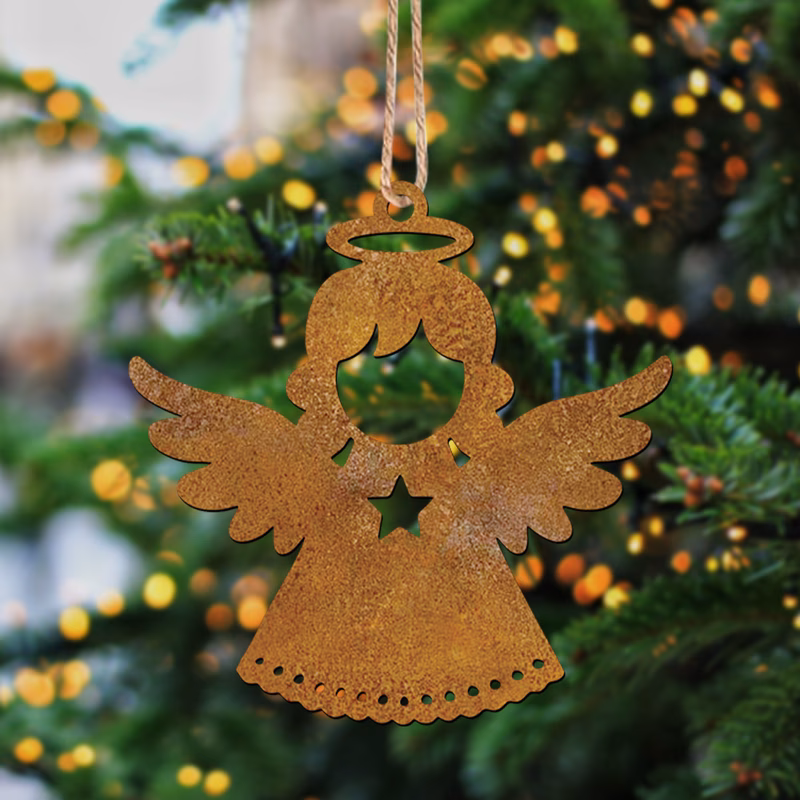 2d flat 1pc decorative hanging ornament christmas angel distressed hanging decoration vintage hanging ornament christmas tree decoration christmas gift cute home party indoor outdoor christmas tree de