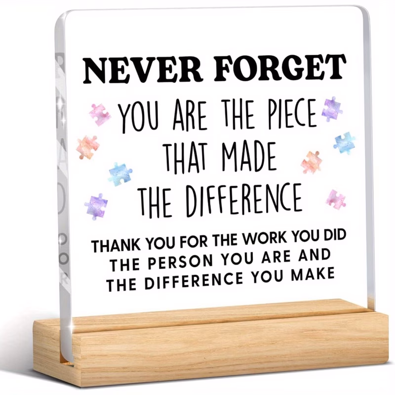 2d flat 2d flat modern transparent acrylic desk signs featuring motivational quotes suitable as puzzle design thank you gifts for colleagues women and for retirements and appreciation