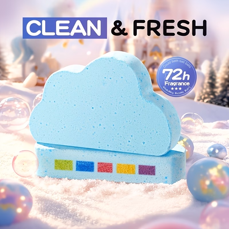 2pcs sadoer cloud gift set gently cleanses for water soluble colored foam aromatic bath for relaxing luxurious experience perfect gift for birthday valentines day parties